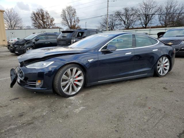 5YJSA1H16EFP45756 - 2014 TESLA MODEL S Mavi foto 1