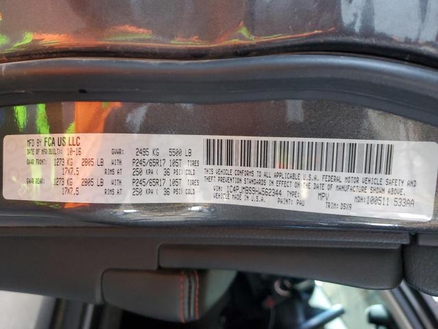 1C4PJMBS9HW562344 - 2017 JEEP CHEROKEE TRAILHAWK Grafit foto 12