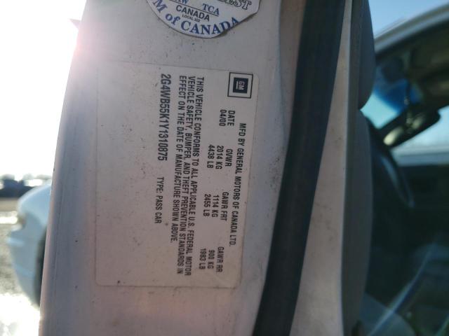 2G4WB55K1Y1310875 - 2000 BUICK REGAL LS 白色 照片 12