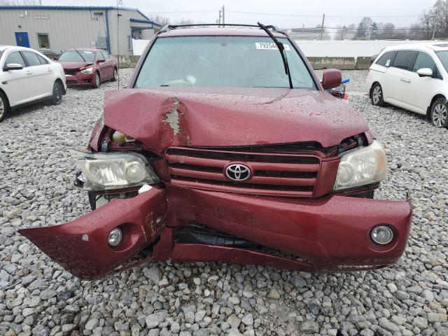 JTEGD21A970167484 - 2007 TOYOTA HIGHLANDER RED photo 5