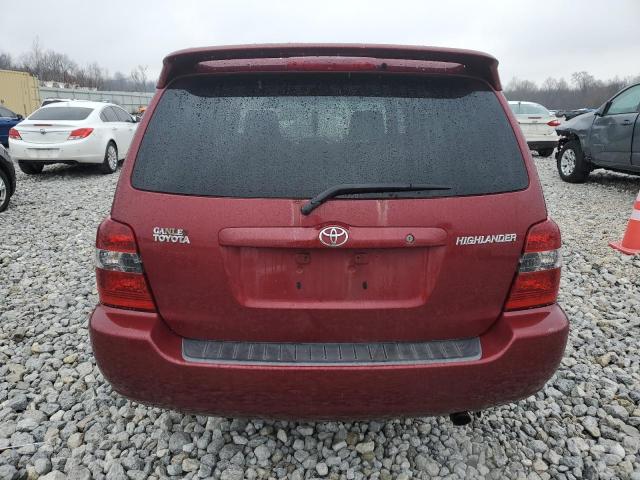 JTEGD21A970167484 - 2007 TOYOTA HIGHLANDER RED photo 6