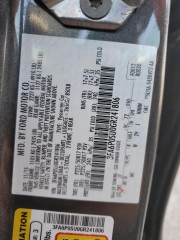 3FA6P0SU0GR241806 - 2016 FORD FUSION TITANIUM PHEV GRAY photo 13