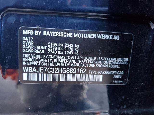 WBAJE7C32HG889162 - 2017 BMW 540 XI BLUE photo 12