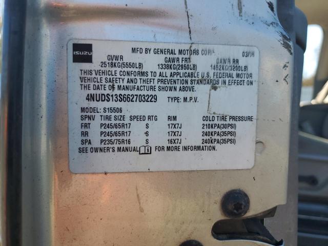 4NUDS13S662703229 - 2006 ISUZU ASCENDER S 灰色 照片 13