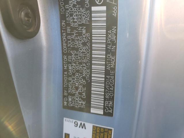 JTKDE167X80256728 - 2008 TOYOTA SCION TC 青绿色 照片 12