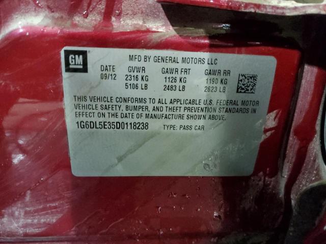 1G6DL5E35D0118238 - 2013 CADILLAC CTS PERFORMANCE COLLECTION Kırmızı fotoğraf 12