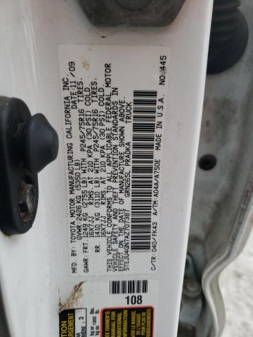 5TEJU4GN7AZ707387 - 2010 TOYOTA TACOMA DOUBLE CAB PRERUNNER WHITE photo 12