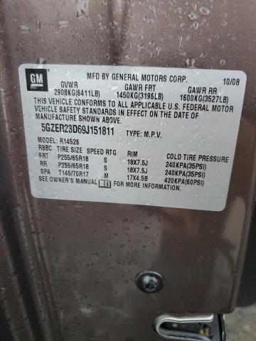 5GZER23D69J151811 - 2009 SATURN OUTLOOK XR BROWN photo 13