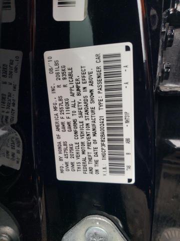 1HGCP3F82BA002421 - 2011 HONDA ACCORD EXL BLACK photo 12