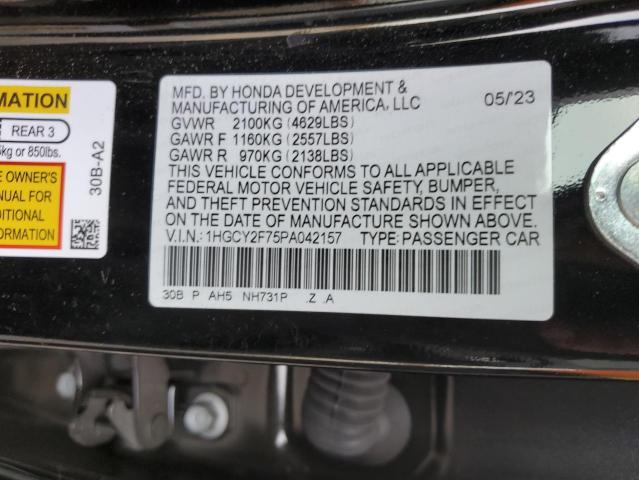 1HGCY2F75PA042157 - 2023 HONDA ACCORD HYBRID SPORT-L BLACK photo 12