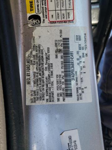 3FADP0L36BR145491 - 2011 FORD FUSION HYBRID SILVER photo 12