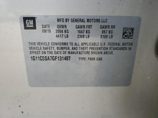 1G11C5SA7GF131487 - 2016 CHEVROLET MALIBU LIM LT 银色 照片 12