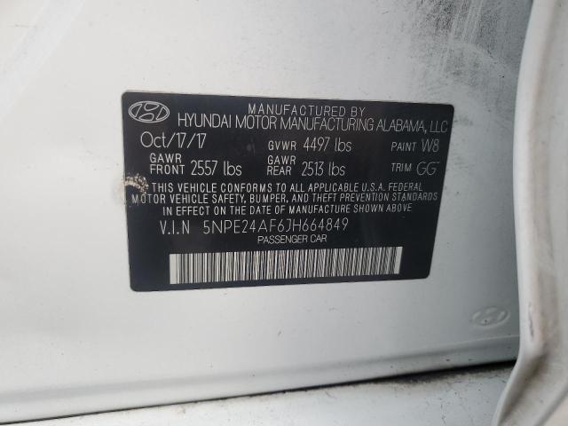 5NPE24AF6JH664849 - 2018 HYUNDAI SONATA SE WHITE photo 12