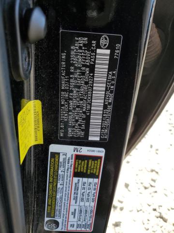 4T1BF3EK6BU729274 - 2011 TOYOTA CAMRY BASE BLACK photo 12