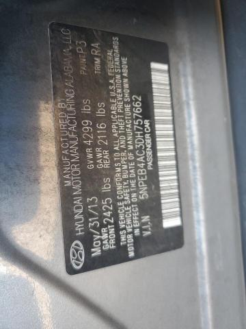 5NPEB4AC3DH757662 - 2013 HYUNDAI SONATA GLS GRAY photo 12