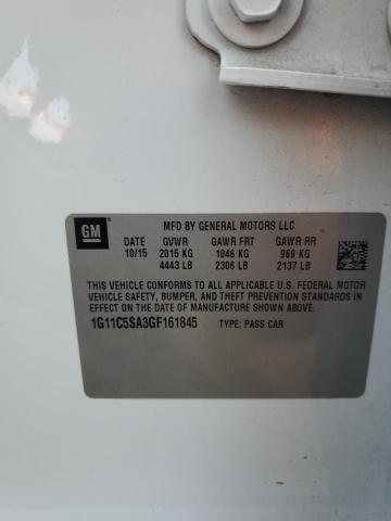 1G11C5SA3GF161845 - 2016 CHEVROLET MALIBU LIM LT Ақ фото 12