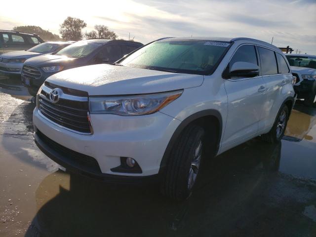 5TDKKRFH5FS117230 - 2015 TOYOTA HIGHLANDER XLE WHITE photo 1