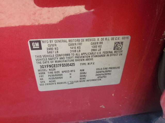 3GYFNCE37FS595425 - 2015 CADILLAC SRX PERFORMANCE COLLECTION Rouge photo 14