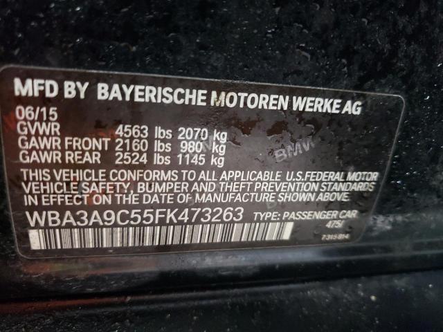 WBA3A9C55FK473263 - 2015 BMW 335 I BLACK photo 12