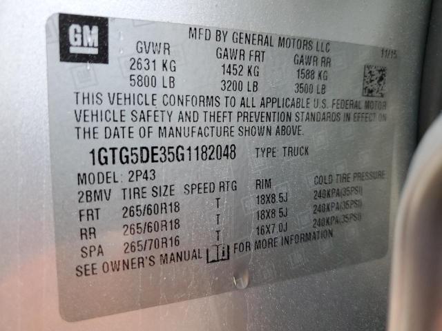 1GTG5DE35G1182048 - 2016 GMC CANYON SLT SILVER photo 13