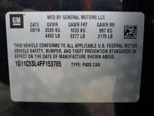 1G11C5SL4FF153785 - 2015 CHEVROLET MALIBU 1LT 黑色 照片 12