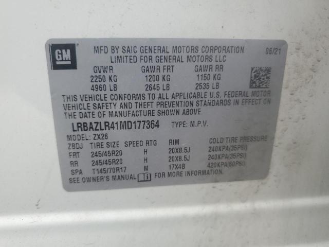 LRBAZLR41MD177364 - 2021 BUICK ENVISION PREFERRED WHITE photo 13
