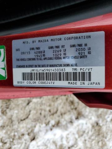 JM1GJ1W59G1450383 - 2016 MAZDA 6 GRAND TOURING RED photo 12