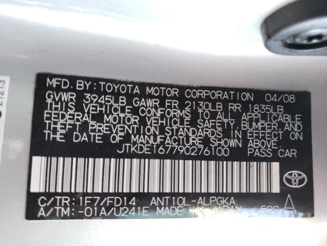 JTKDE167790276100 - 2009 TOYOTA SCION TC SILVER photo 12