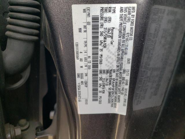 1FAHP3F2XCL306785 - 2012 FORD FOCUS SE GRAY photo 12