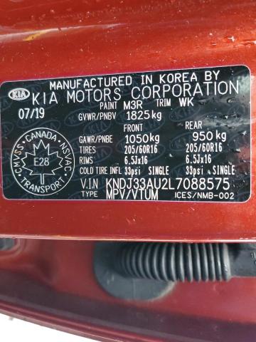 KNDJ33AU2L7088575 - 2020 KIA SOUL EX RED photo 13