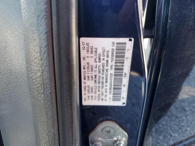 1HGCM56487A157225 - 2007 HONDA ACCORD LX BLUE photo 12