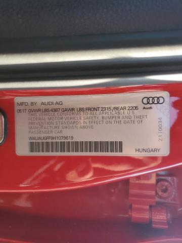 WAUAUGFF9H1079619 - 2017 AUDI A3 PREMIUM RED photo 12