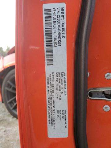 2C3CDXGJ3MH673329 - 2021 DODGE CHARGER SCAT PACK ORANGE photo 12