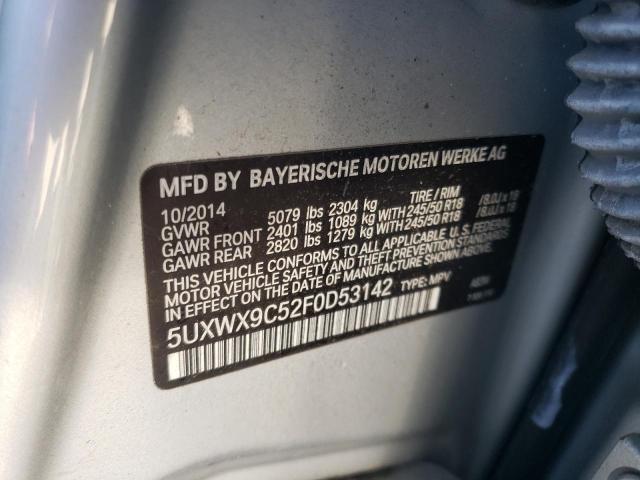 5UXWX9C52F0D53142 - 2015 BMW X3 XDRIVE28I SILVER photo 14