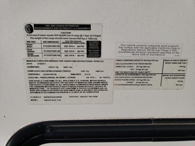 5SFNB3720JE349542 - 2018 HEARTLAND NORTH TRAI 棕色 照片 10