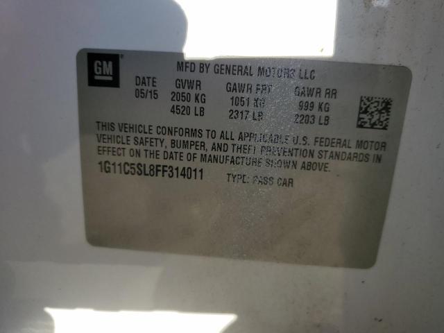 1G11C5SL8FF314011 - 2015 CHEVROLET MALIBU 1LT 白色 照片 12