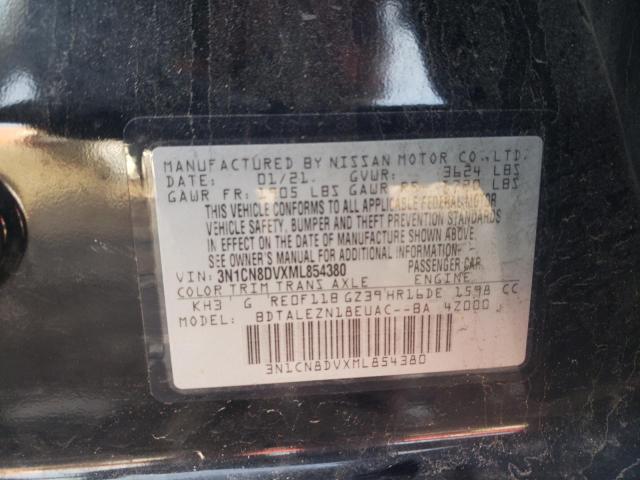 3N1CN8DVXML854380 - 2021 NISSAN VERSA S BLACK photo 13