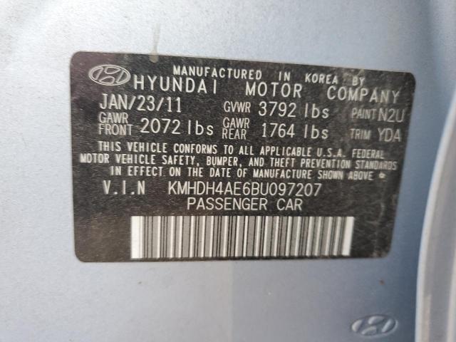 KMHDH4AE6BU097207 - 2011 HYUNDAI ELANTRA GLS BLUE photo 13