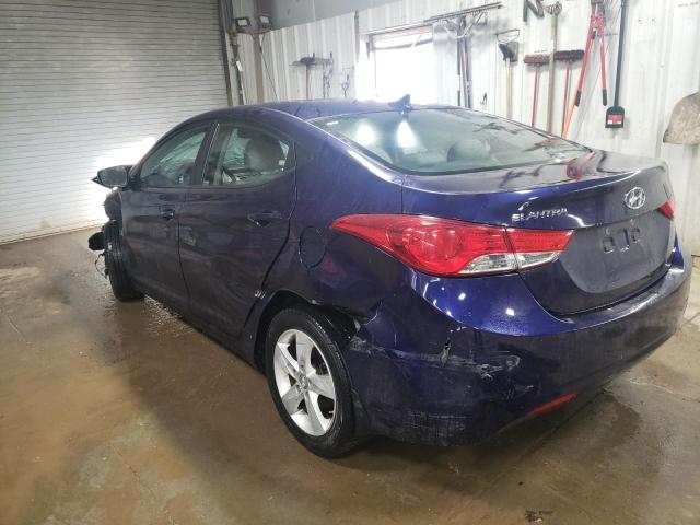 5NPDH4AE4DH284432 - 2013 HYUNDAI ELANTRA GLS BLUE photo 2