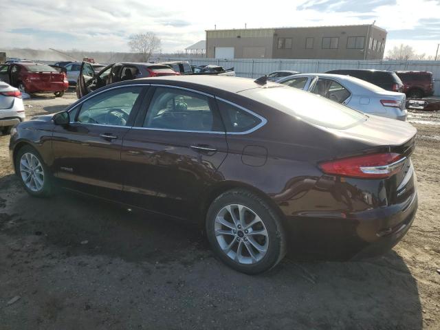 3FA6P0MU5KR168521 - 2019 FORD FUSION SEL MAROON photo 2