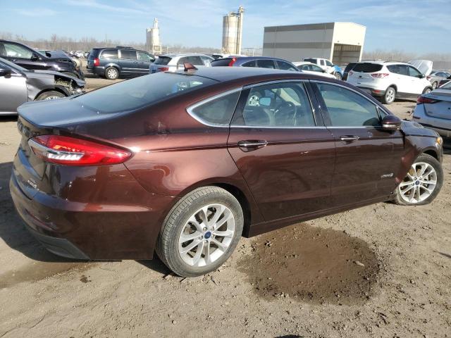 3FA6P0MU5KR168521 - 2019 FORD FUSION SEL MAROON photo 3