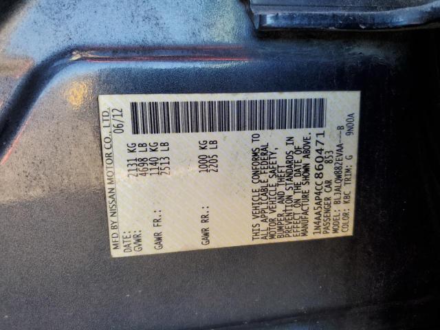 1N4AA5AP4CC860471 - 2012 NISSAN MAXIMA S GRAY photo 13