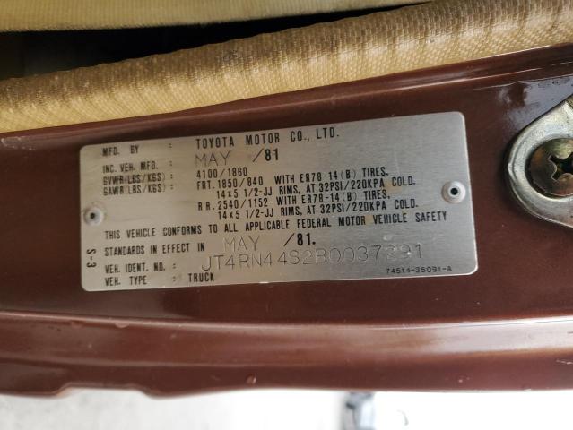 JT4RN44S2B0037291 - 1981 TOYOTA PICKUP C 1/2 TON SR5 BROWN photo 12