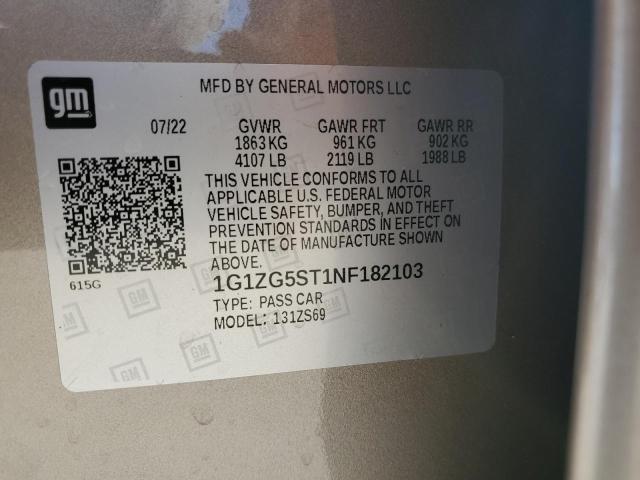 1G1ZG5ST1NF182103 - 2022 CHEVROLET MALIBU RS 棕色 照片 13