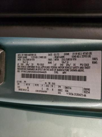 1FMCU9HX0DUD54425 - 2013 FORD ESCAPE SEL TURQUOISE photo 13