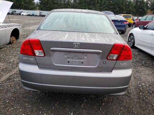 2HGES16514H546043 - 2004 HONDA CIVIC LX GRAY photo 6