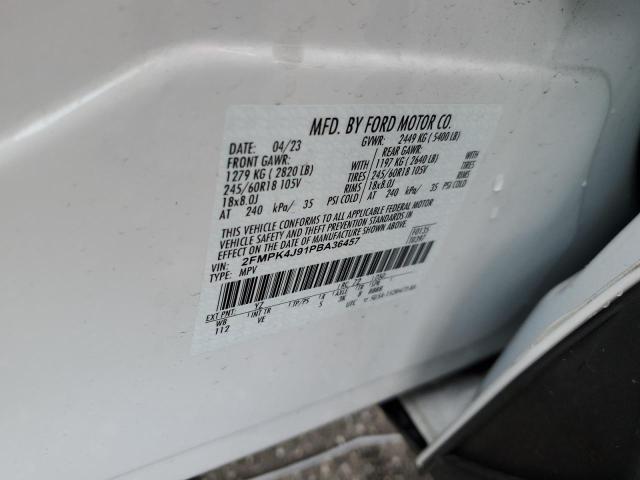 2FMPK4J91PBA36457 - 2023 FORD EDGE SEL WHITE photo 12