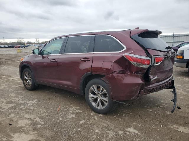 5TDJKRFH3ES056437 - 2014 TOYOTA HIGHLANDER XLE BURGUNDY photo 2