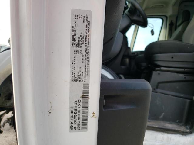 3C6LRVDG3NE111395 - 2022 RAM PROMASTER 2500 HIGH თეთრი ფოტო 13