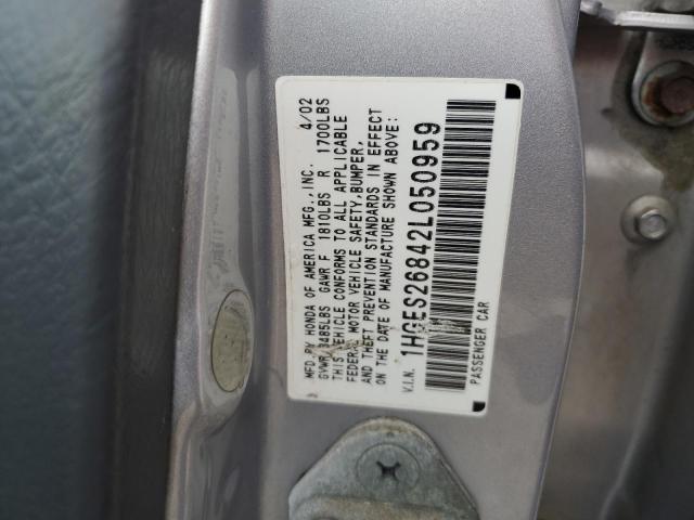 1HGES26842L050959 - 2002 HONDA CIVIC EX GRAY photo 12